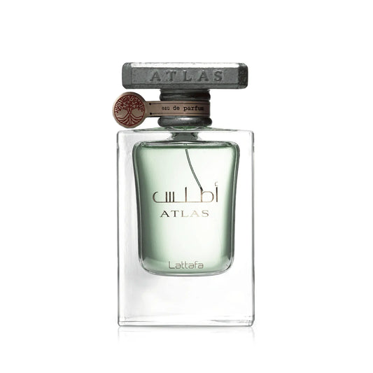 Atlas by Lattafa bottle with packaging box